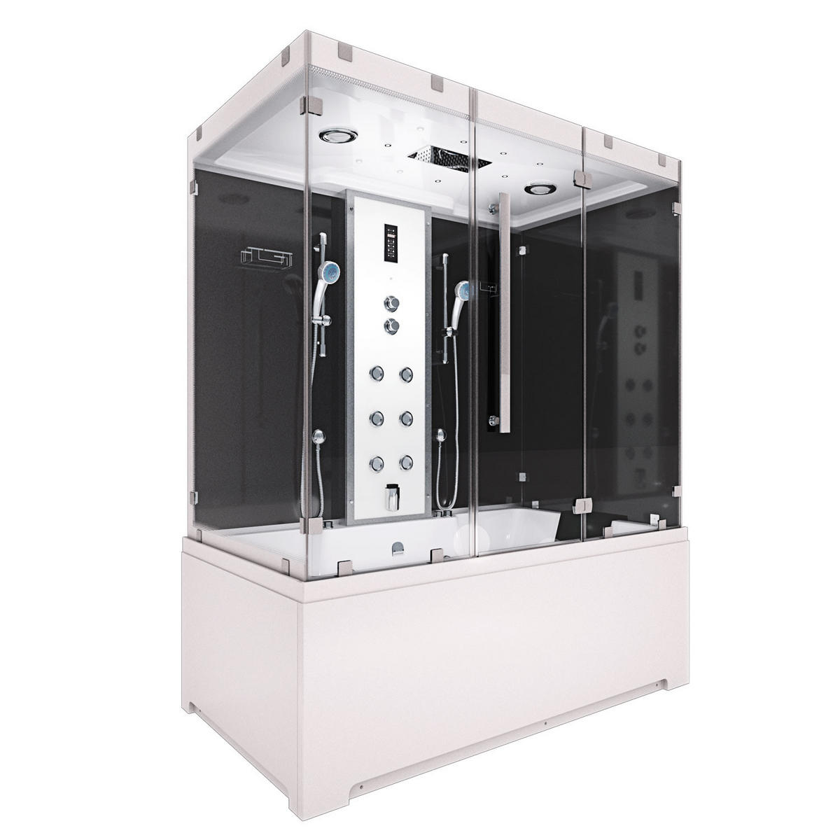 DAMPFDUSCHE Whirlpool K80-SW-EH-C-EC - Schwarz, Glas/Kunststoff (180/100/228cm) - AcquaVapore by Sandra Jentho