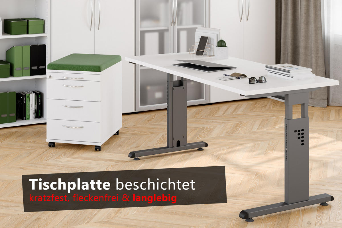 SCHREIBTISCH Serie-O (Mini) 67,2/120/74 cm in Wildeiche/Weiß - Wildeiche/Weiß, Holzwerkstoff (67.2/120/74cm) - bümö