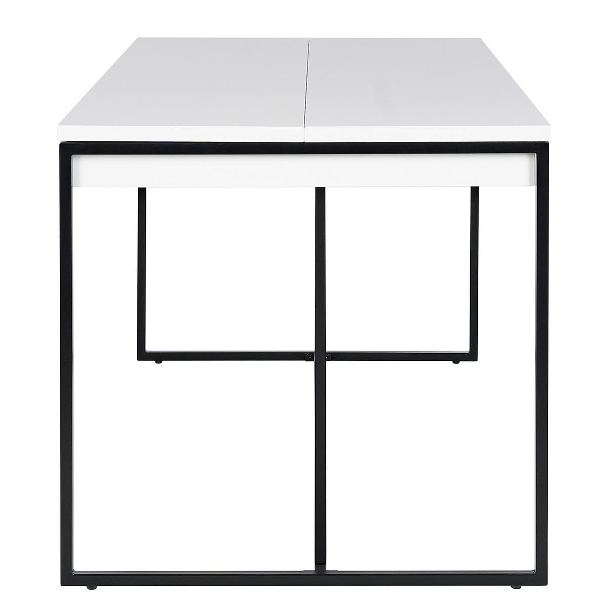 MULTIFUNKTIONSTISCH - Holzwerkstoff / Metall - Weiß, Holzwerkstoff/Metall (80/160/76cm) - home24