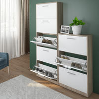 SCHUHKIPPER Gizmo Weiß/Sonoma 59 x 169.5 cm - Weiß, Holzwerkstoff (59/169.5/22cm) - Vicco