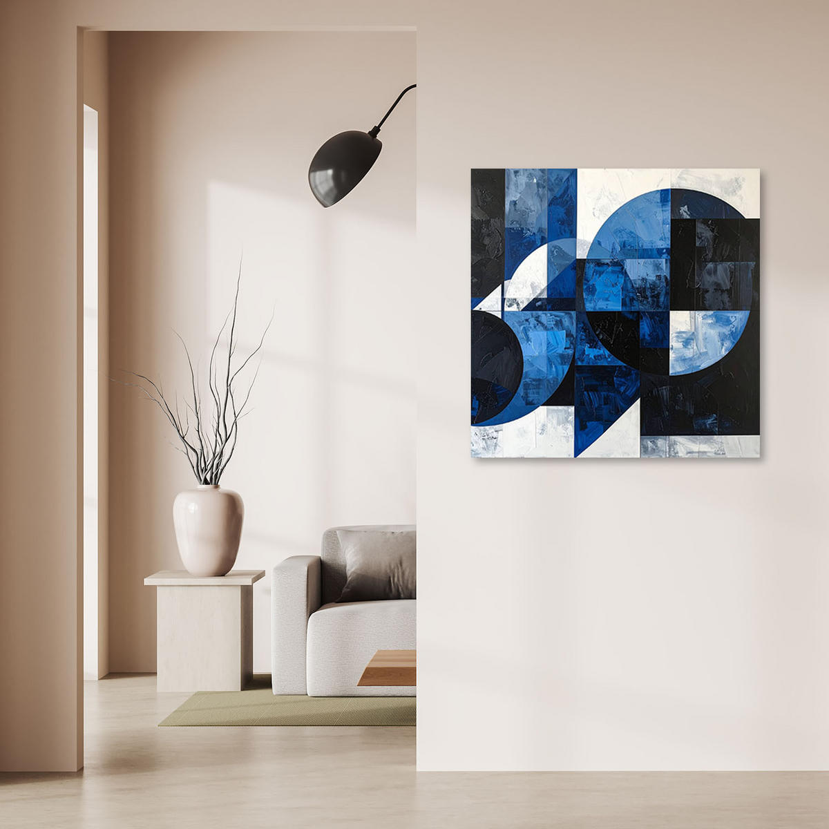 LEINWANDBILD 3D und geometrisch 40x40cm - Blau, Textil (40/40cm) - Feeby