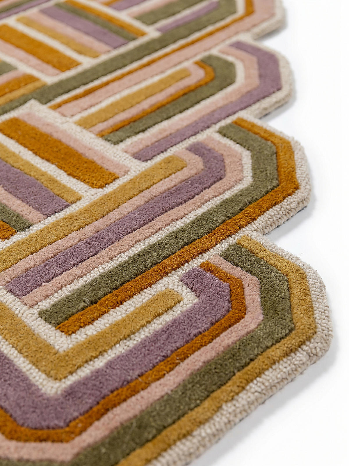 TEPPICH aus Wolle SOAR in Flieder, geometrisch, 140 x 200 cm - Rosa, Textil (200/140cm) - KADIMA DESIGN