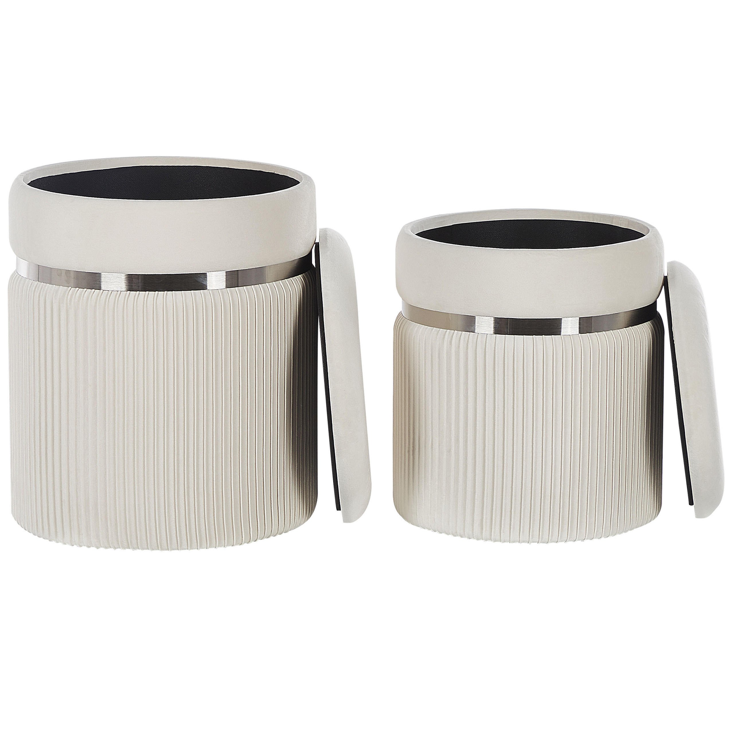 POUF Camdenton 36-31/36-31/44-38 cm - Weiß, Textil (36/38/36cm) - Beliani