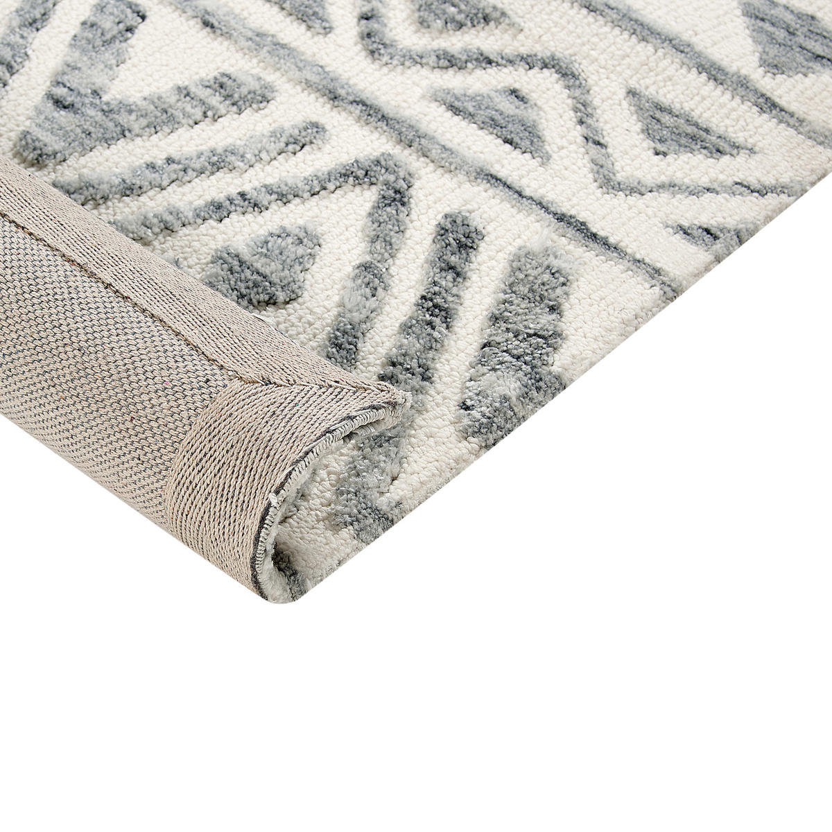 KURZFLOR-TEPPICH Beige 160/230 cm Aspani - Beige/Grau, Textil (160/230cm) - Beliani
