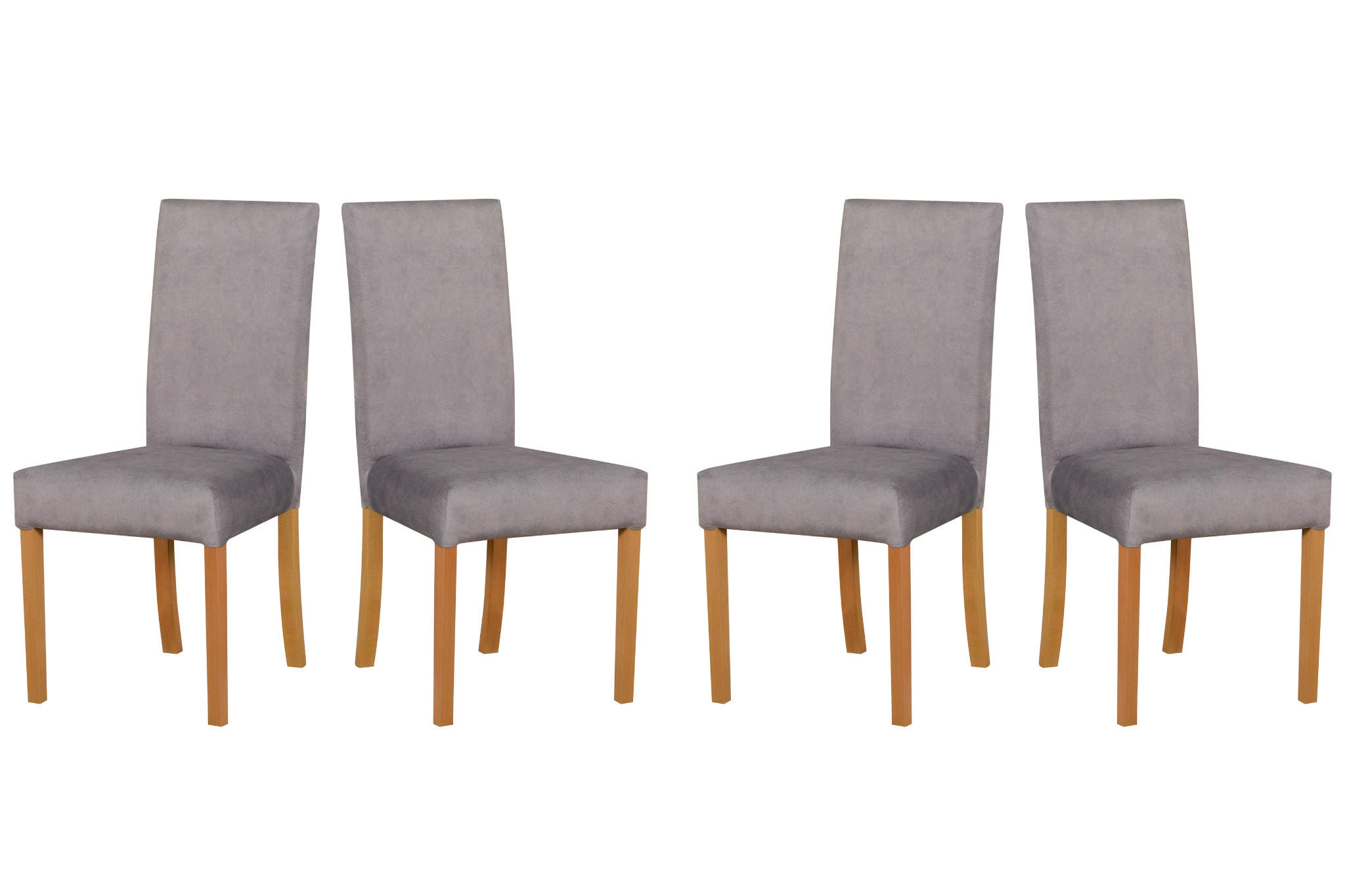 ESSZIMMERSTUHL - Set 4x Roma 2, grandson, zetta 302 - Birkefarben/Hellgrau, Holz (45/97/41cm) - Leaf Design