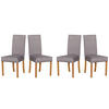 ESSZIMMERSTUHL - Set 4x Roma 2, grandson, zetta 302 - Birkefarben/Hellgrau, Holz (45/97/41cm) - Leaf Design