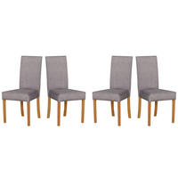 ESSZIMMERSTUHL - Set 4x Roma 2, grandson, zetta 302 - Birkefarben/Hellgrau, Holz (45/97/41cm) - Leaf Design