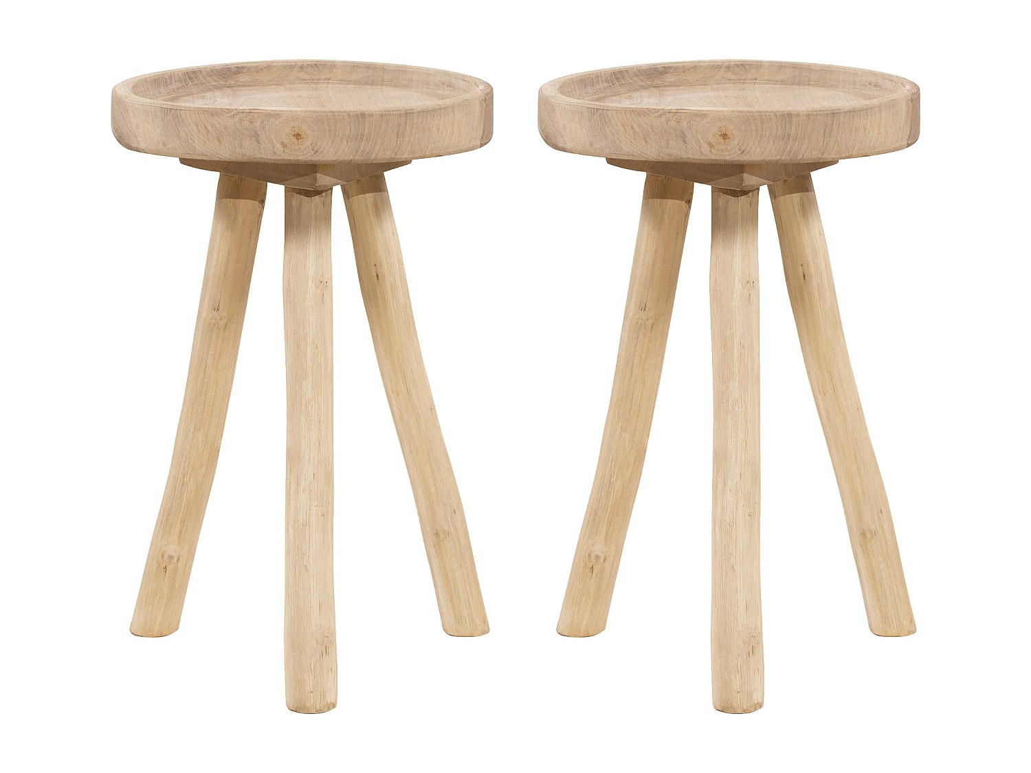 GARTENBEISTELLTISCH - 30 cmcm x 30 cmcm - Holz, Platte - Naturfarben Hell - TULUM - Naturfarben, Holz (30/30/45cm) - Vente-Unique