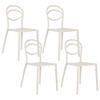 GARTENSTUHL 4er-Set Cremeweiß Covolo - Weiß, Kunststoff (50/86/52cm) - Beliani