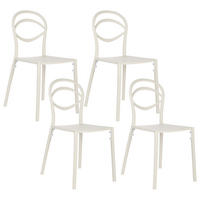 GARTENSTUHL 4er-Set Cremeweiß Covolo - Weiß, Kunststoff (50/86/52cm) - Beliani