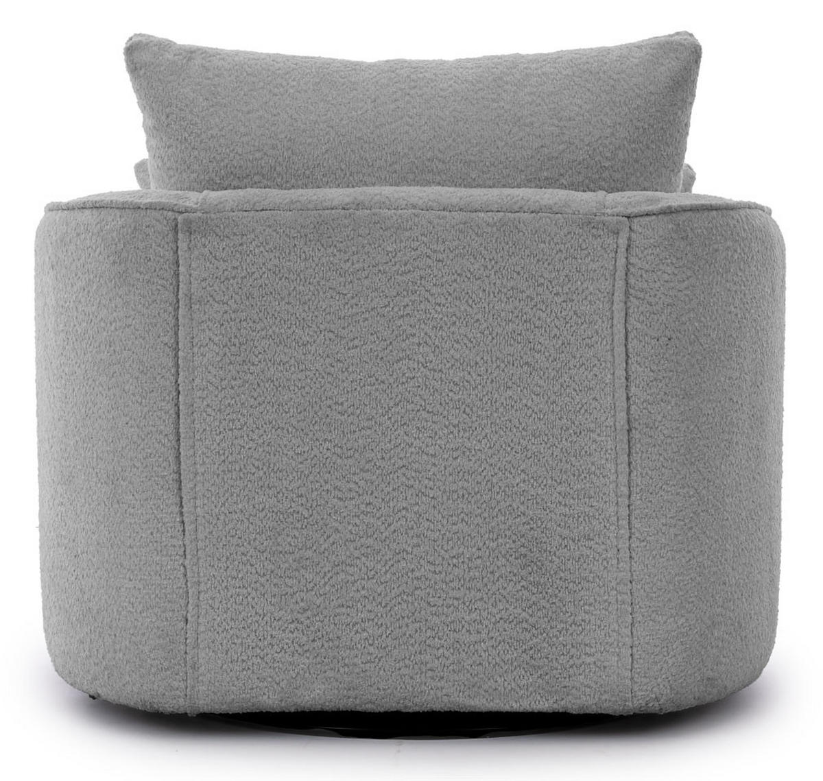 DREHSESSEL Ted aus Grau Boucle-Stoff - Schwarz/Grau, Holz/Textil (107/94/100cm) - S-Style Möbel