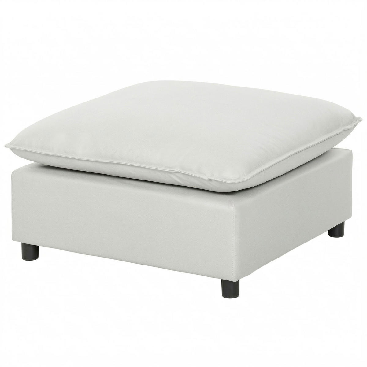 HOCKER DE-16457 große quadratische Sitzfläche Grau - Grau, Holzwerkstoff (75/40/75cm) - ComfortXL