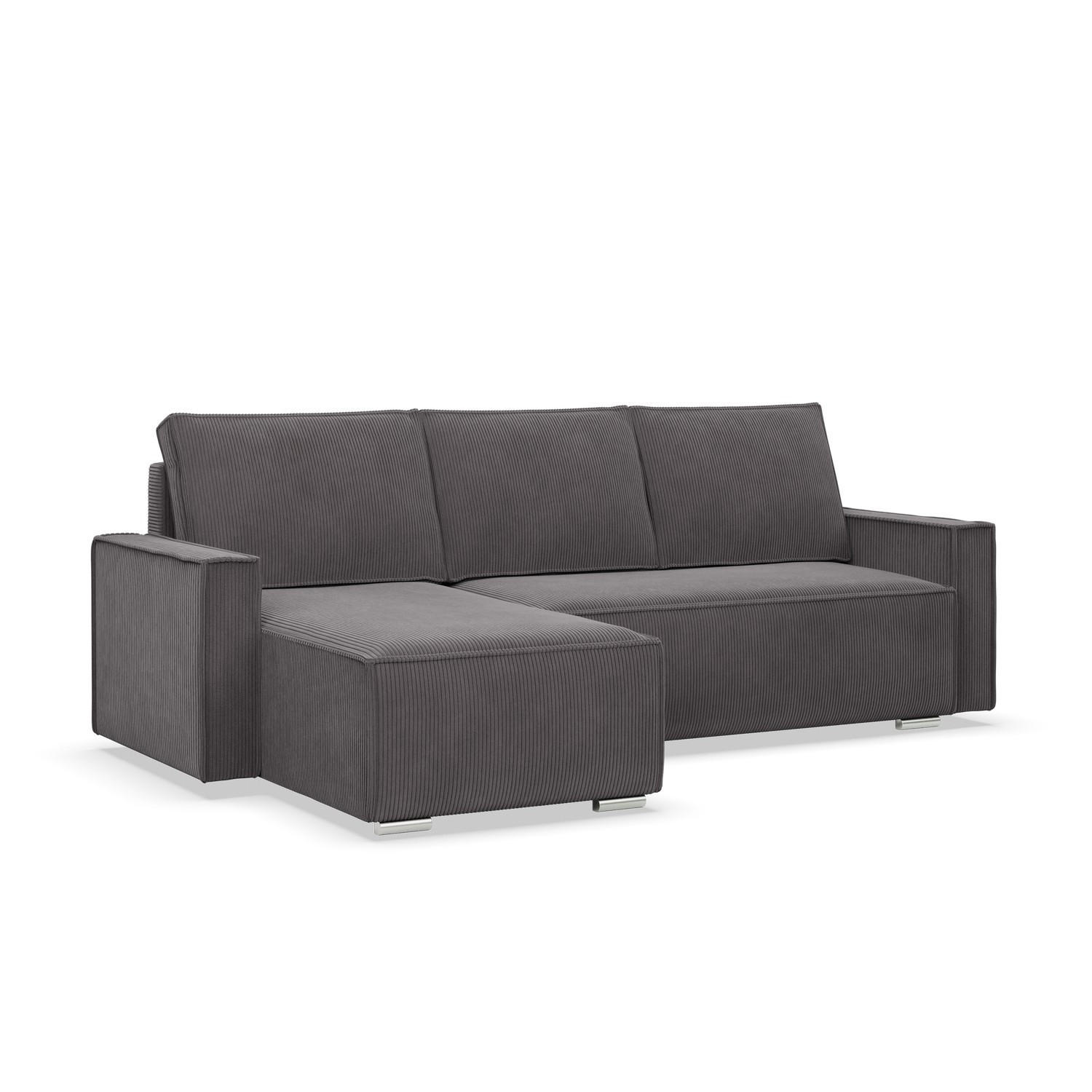 ECKSOFA MIT SCHLAFFUNKTION NOTO BONELL Dunkelgrau - Dunkelgrau, Textil (142/231cm) - Mebligo