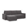 ECKSOFA MIT SCHLAFFUNKTION NOTO BONELL Dunkelgrau - Dunkelgrau, Textil (142/231cm) - Mebligo
