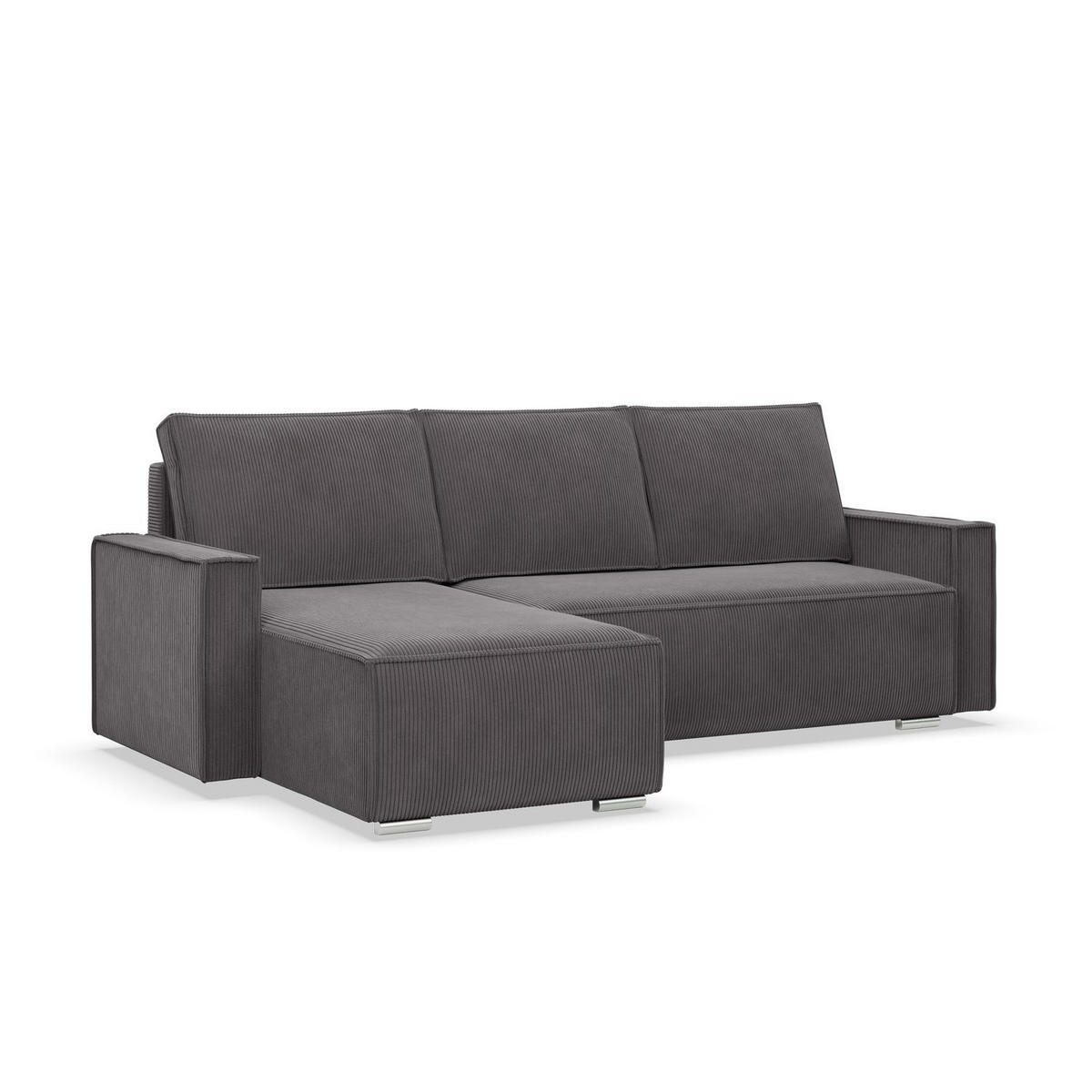 ECKSOFA MIT SCHLAFFUNKTION NOTO BONELL Dunkelgrau - Dunkelgrau, Textil (142/231cm) - Mebligo