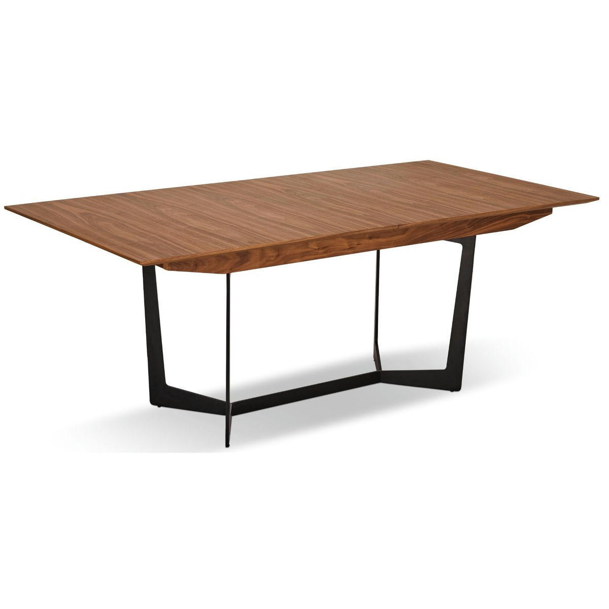 ESSTISCH 200/100/76 Amerikanisches Walnussfurnier rechteckig - Schwarz/Braun, Holz/Metall (200/100/76cm) - Furnhouse