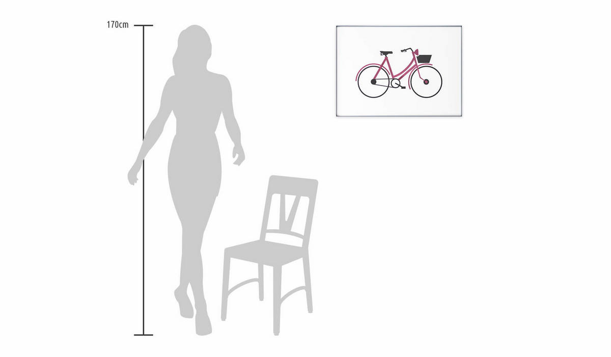 WANDBILD Rosa 50/70 cm - Pink/Schwarz, Glas (2.14/70cm) - KUNSTLOFT