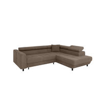 ECKSCHLAFSOFA Vena III mit Schlaffunktion und Bettkasten, Rechts montierbar, Cappuccino - Cappuccino, Holz (254/199cm) - Homesy