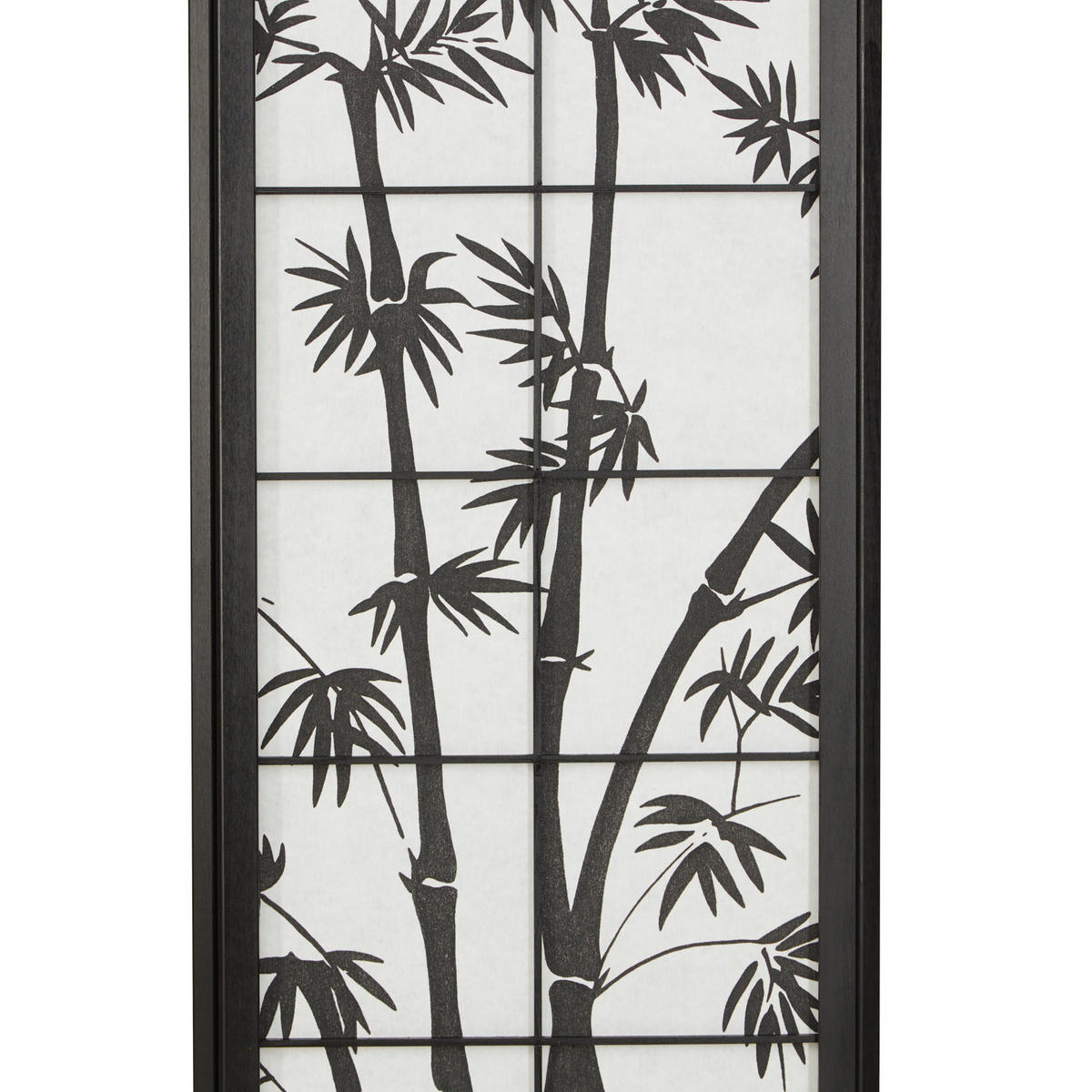 PARAVENT 4-tlg. 176/179 cm Schwarz Bambusmuster - Schwarz, Holz (176/179/2cm) - Homestyle4u