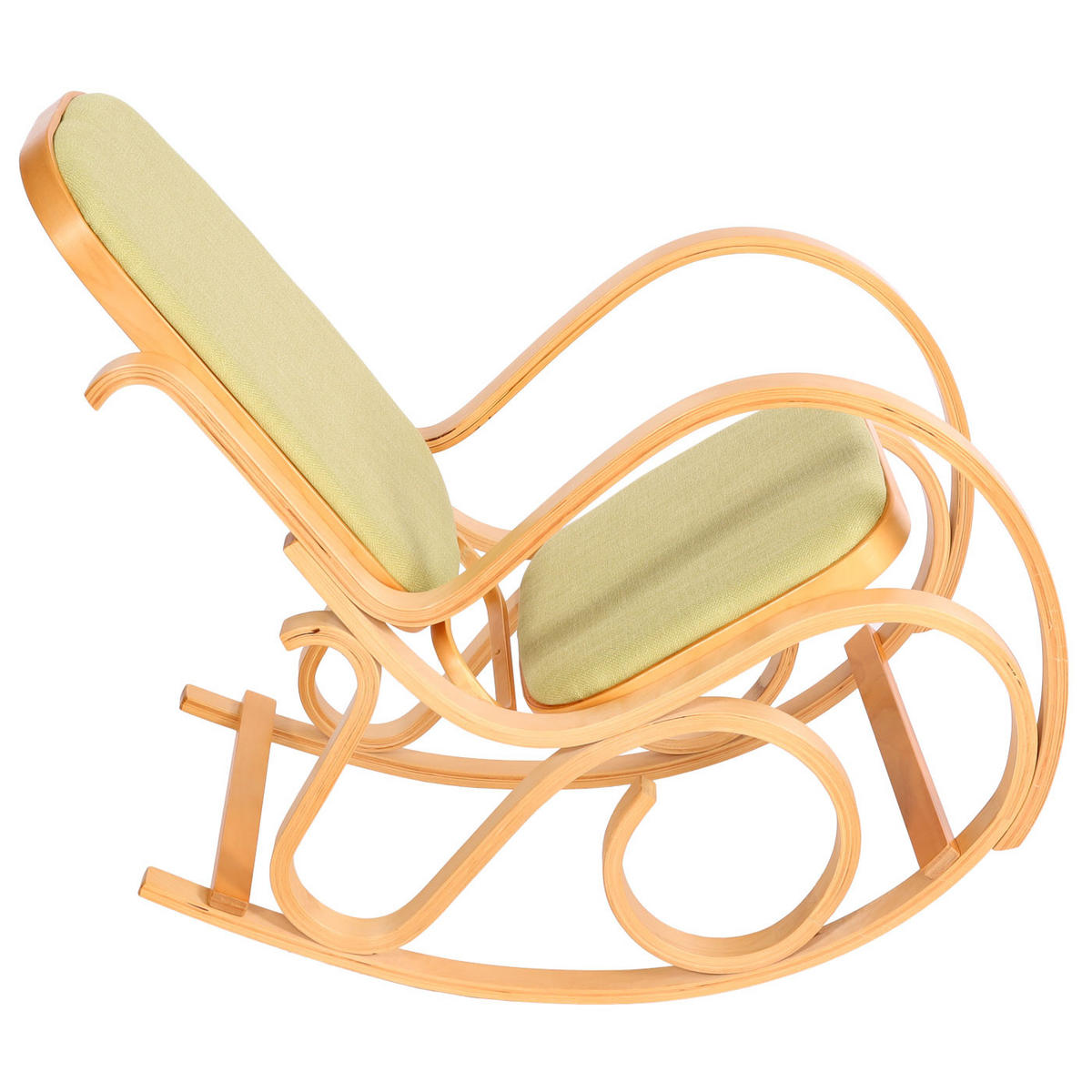 SCHAUKELSTUHL Eiche Dekor, Grün - Eichefarben/Grün, Holz (55/90/96cm) - MCW