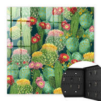 SCHLÜSSELBOX Schwarz 30x30 cm- Türöffnung nach rechts - Bunter Garten - Grün, Metall (30/30/5cm) - TULUP