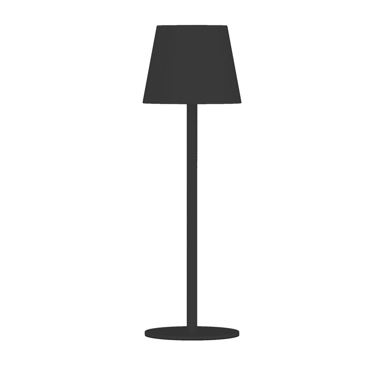 AKKU-TISCHLEUCHTE - ABS-Kunststoff / Eisen - Schwarz, Kunststoff/Metall (12/12/36cm) - home24