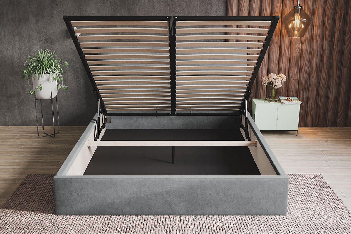 POLSTERBETT 200x200 Terra mit Bettkasten, Grün - Grün, Holz/Textil (200/200cm) - Emporius