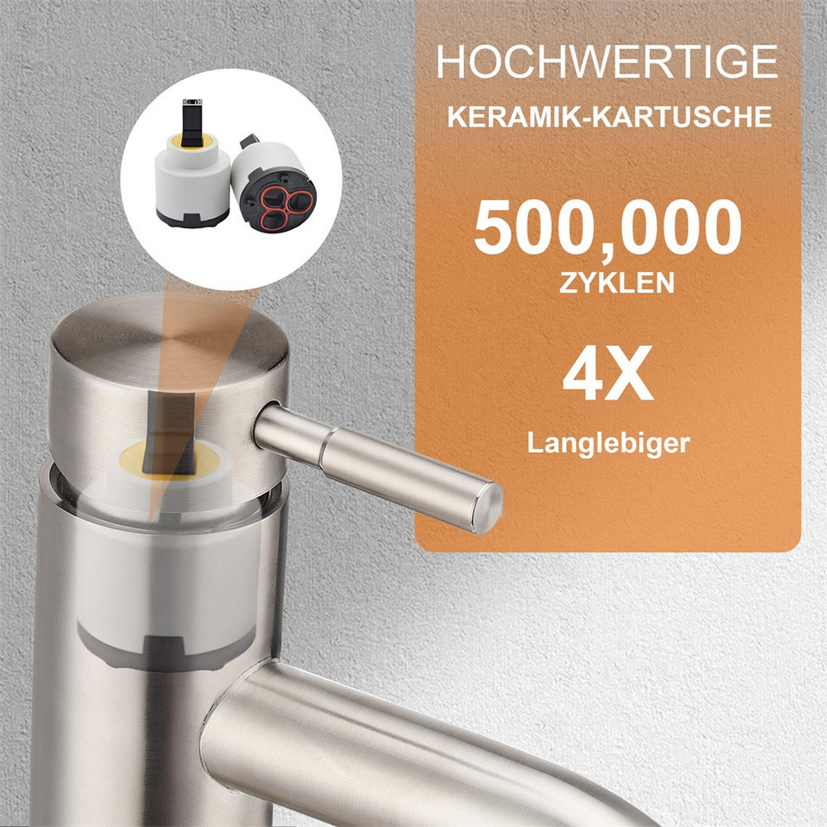 WASCHTISCHARMATUR Einhebelmischer für Waschbecken - Waschtischarmatur Mischbatterie für Kalt- und Warmwasser - Silberfarben, Metall (16/17.5/4.5cm) - DELFA
