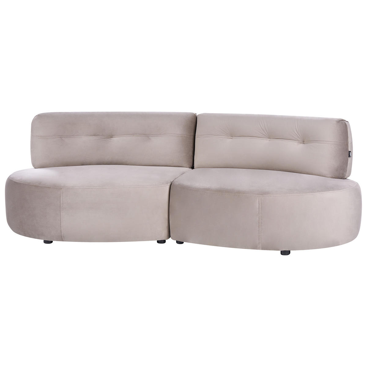 POHOVKA 3-místná Sametová látka Taupe Laerdal - šedohnědá, textil (210/68/105cm) - Beliani