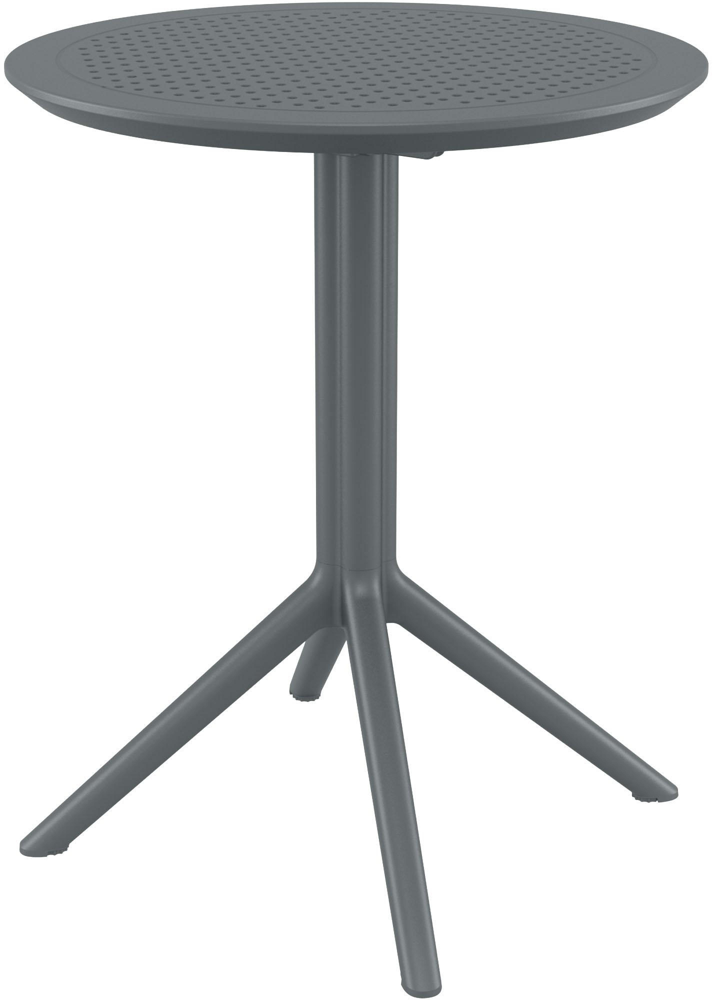 GARTENTISCH rund Kunststoff Dunkelgrau - Dunkelgrau, Kunststoff (60/60/74cm) - CLP