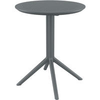 GARTENTISCH rund Kunststoff dunkelgrau - Dunkelgrau, Kunststoff (60/60/74cm) - CLP