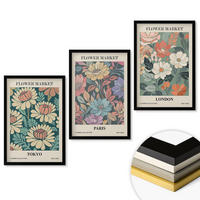 WANDBILDER 3er-Set - 40x60 cm Schwarzer Rahmen - Blumenposter Tokio Paris London - Schwarz, Kunststoff (40/60cm) - ArtPrintCave