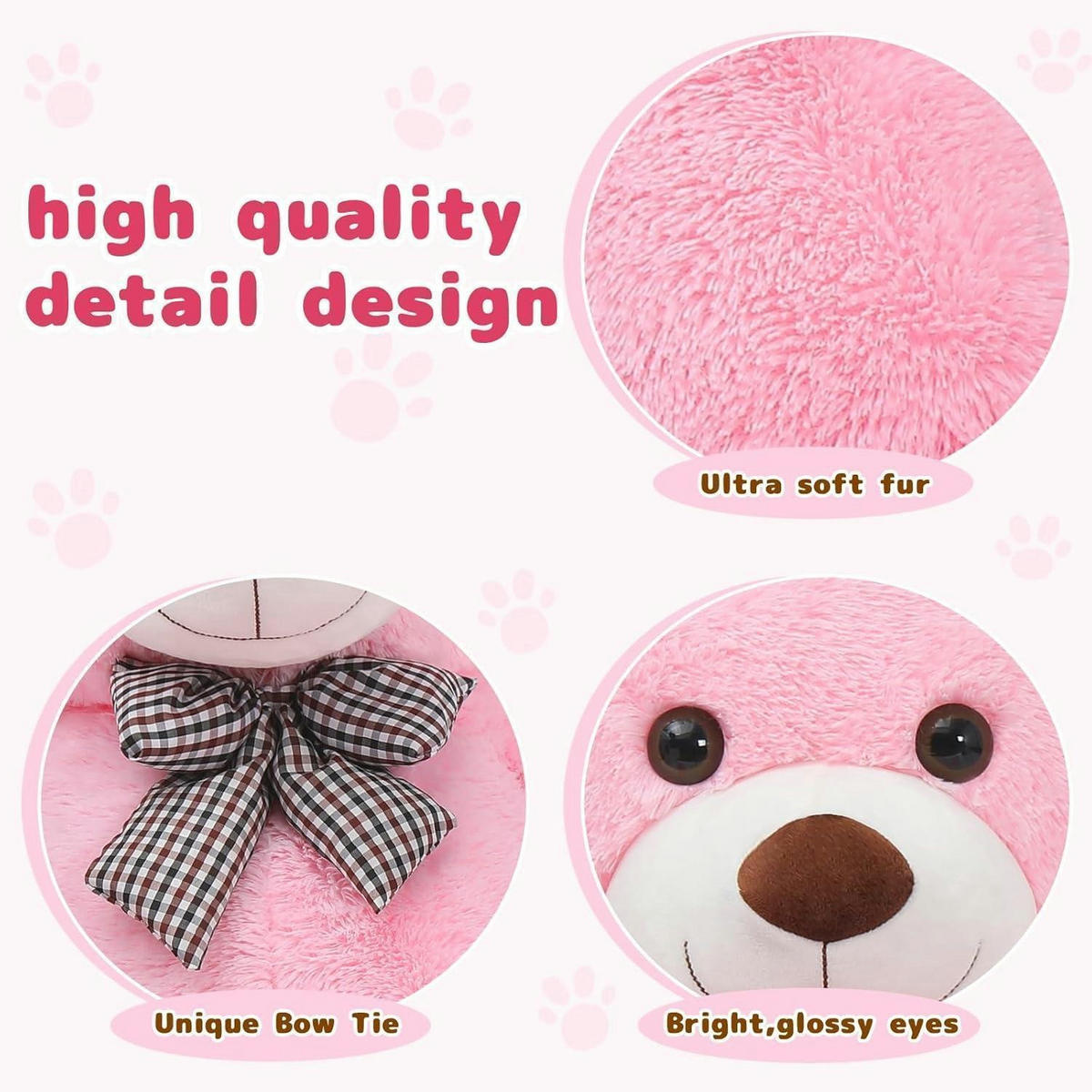 PLÜSCHTIER Teddybär 140 cm Rosa - Rosa, Fell (90/140cm)