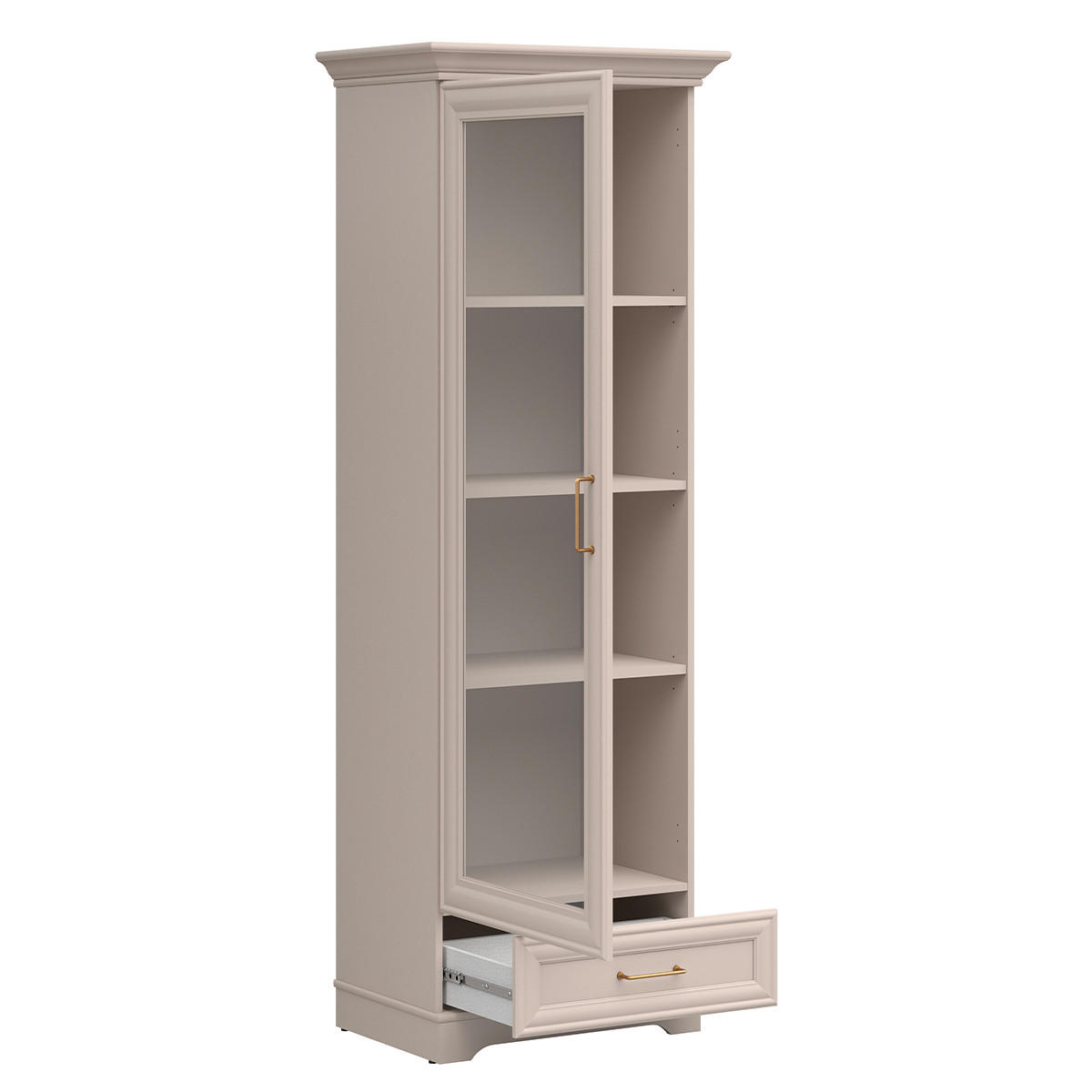 VITRINE Perle Kaschmir - Beige, Holzwerkstoff (69.5/197/47cm) - Petits-meubles