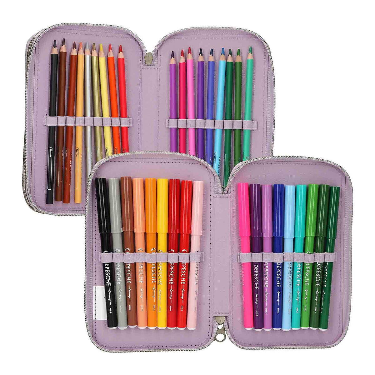 3-FACH FEDERTASCHE COWGIRL TOPModel creme 7,5 x 13 x 20 cm - Creme, Kunststoff (13/20/7.5cm) - Depesche Germany