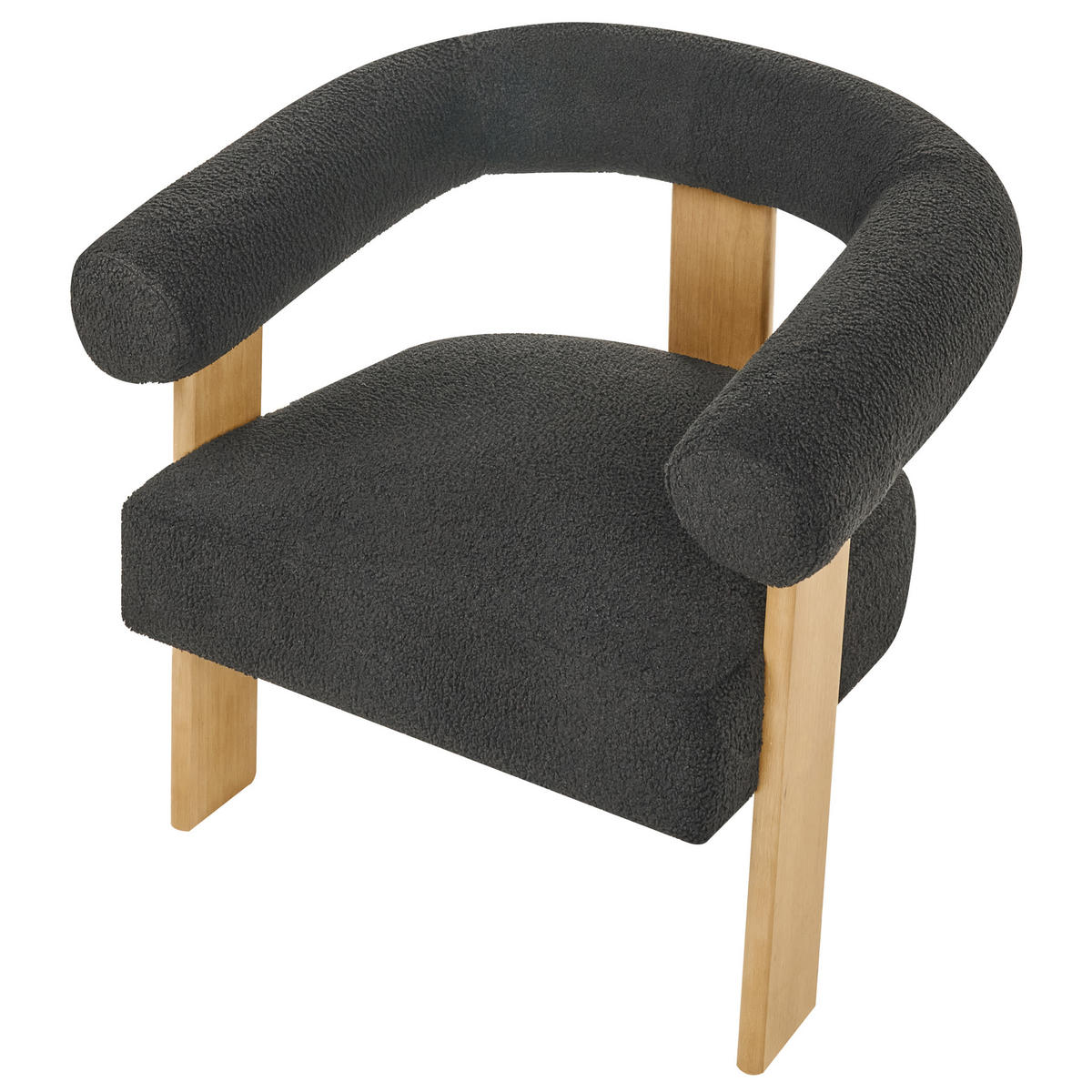 SESSEL Bouclé Schwarz/Hellbraun Ilbro - Schwarz, Textil (77/76/68cm) - Beliani
