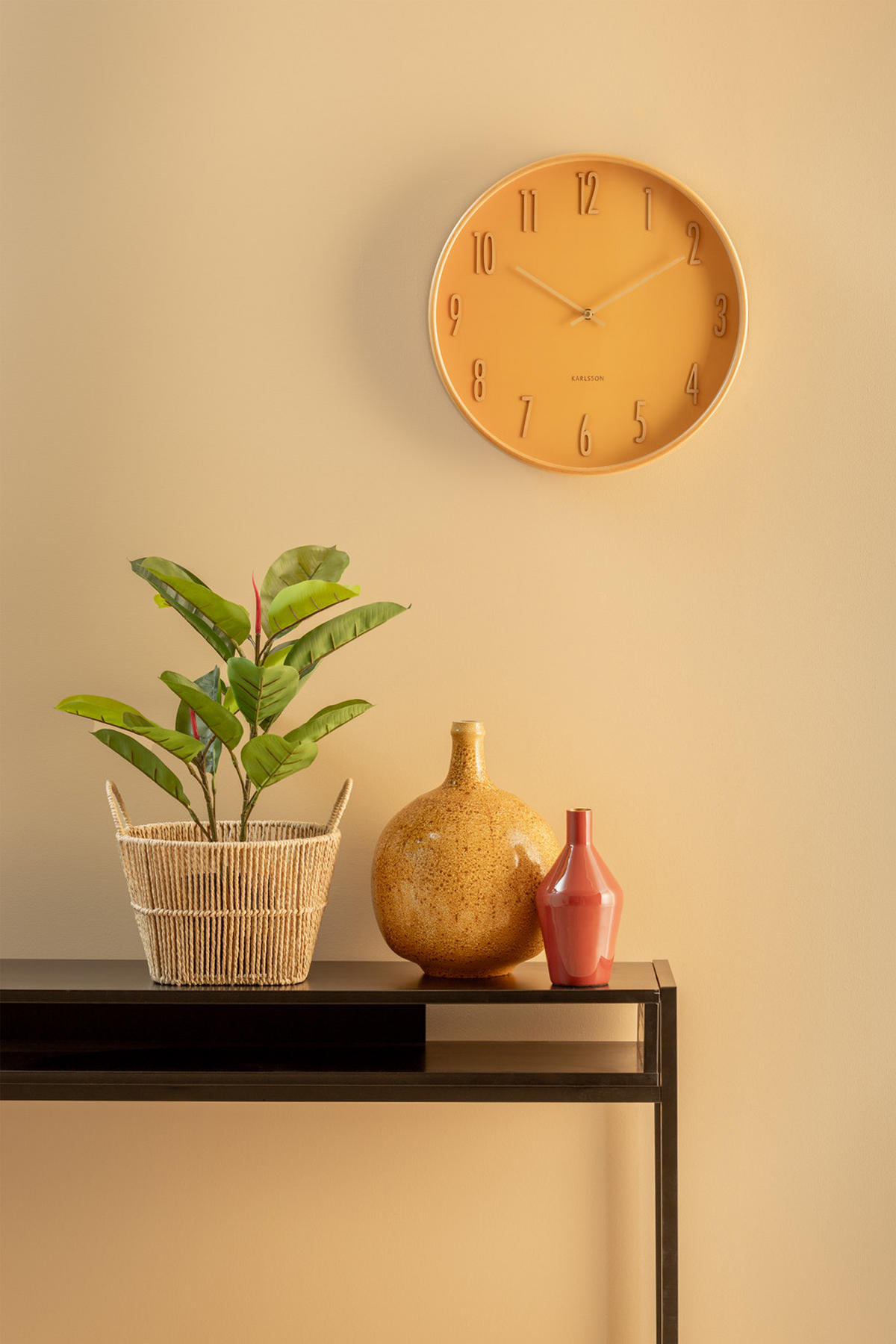 WANDUHR Gracil Gelb 40/5/40 cm - Gelb, Holzwerkstoff (5/40/40cm) - Karlsson