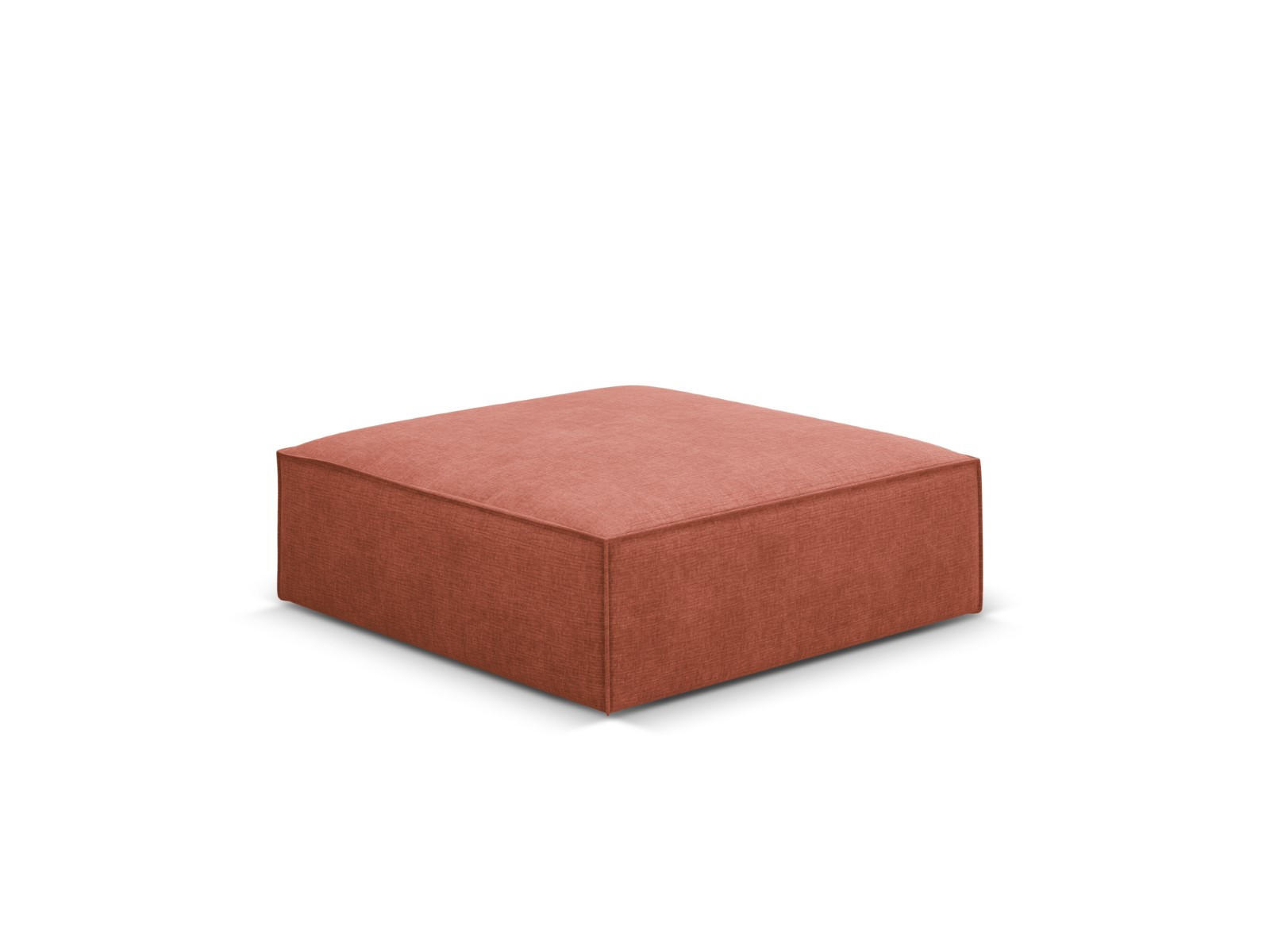 POUF Kaelle aus Chenille-Stoff terrakotta - Terra cotta, Textil (80/38/100cm) - Micadoni