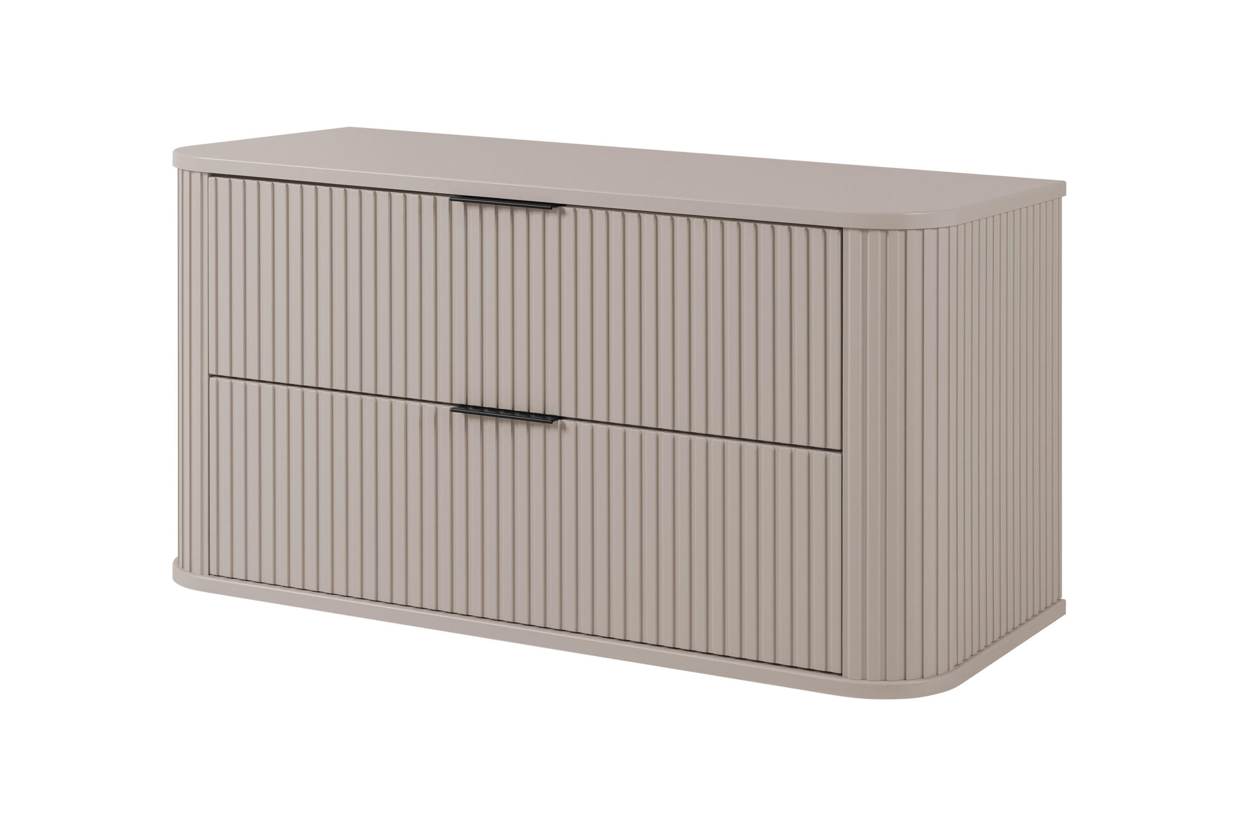 BADEZIMMERSCHRANK, Kaschmir, Schwarze Griffe, 41,5 x 100 x 51,7 cm - Kaschmir/Schwarz, Holzwerkstoff/Kunststoff (100/51.7/41.5cm) - 3XE LIVING