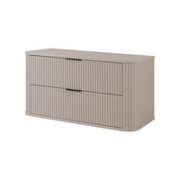BADEZIMMERSCHRANK, Kaschmir, Schwarze Griffe, 41,5 x 100 x 51,7 cm - Kaschmir/Schwarz, Holzwerkstoff/Kunststoff (100/51.7/41.5cm) - 3XE LIVING