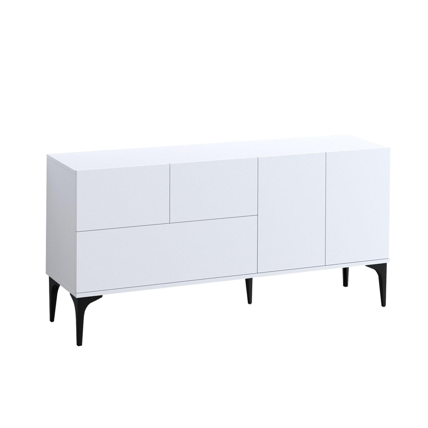BUFFETSCHRANK ginny weiss - Weiß, Holz (35/75/150cm) - Habitat Garten