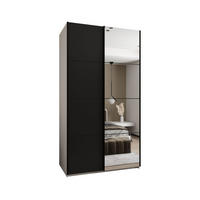 SCHWEBETÜRENSCHRANK 245,5/130/64 2-türig - Schwarz/Weiß, Holz/Metall (130/245/64cm) - Abiks Möbel