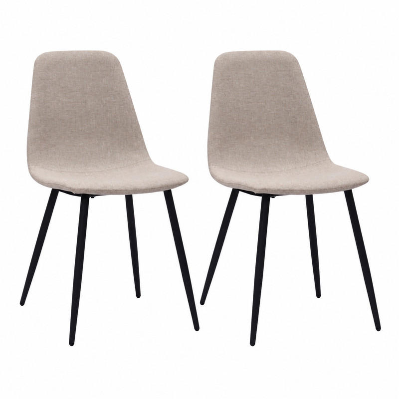 ESSZIMMERSTÜHLE 2er-Set Stoff Metall Beige Hellbeige - Weiß, Metall (52/84.5/43cm) - Meubliv