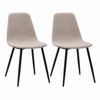 ESSZIMMERSTÜHLE 2er-Set Stoff Metall Beige Hellbeige - Weiß, Metall (52/84.5/43cm) - Meubliv