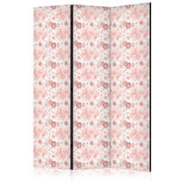 PARAVENT Beidseitig Bedruckter 3-tlg 135x172 cm Rosa Blumen - Rosa, Holz/Textil (135/172/3cm) - Muralo