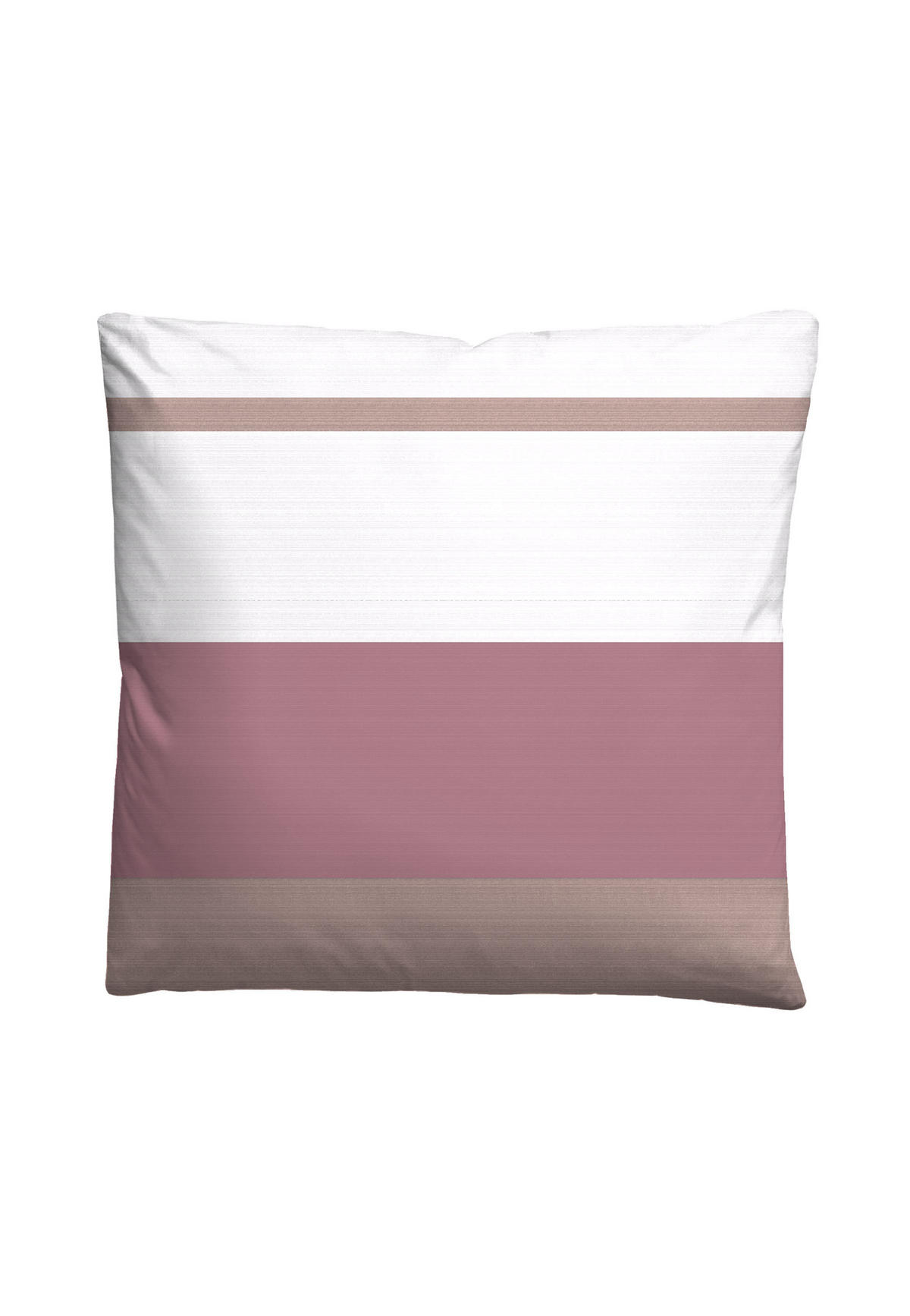 BETTWÄSCHE-GARNITUR Biber Längsstreifen altrosa, 155x220 cm + 80x80 cm - Altrosa, Textil (155/220cm) - Castell