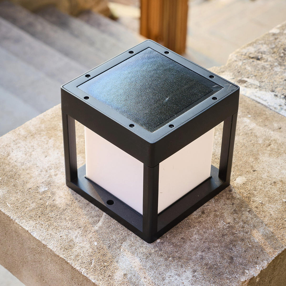 SOLARPOLLER-SENSORPFOSTEN PILARO H15CM - Schwarz, Metall (15/15/15cm) - Lumisky