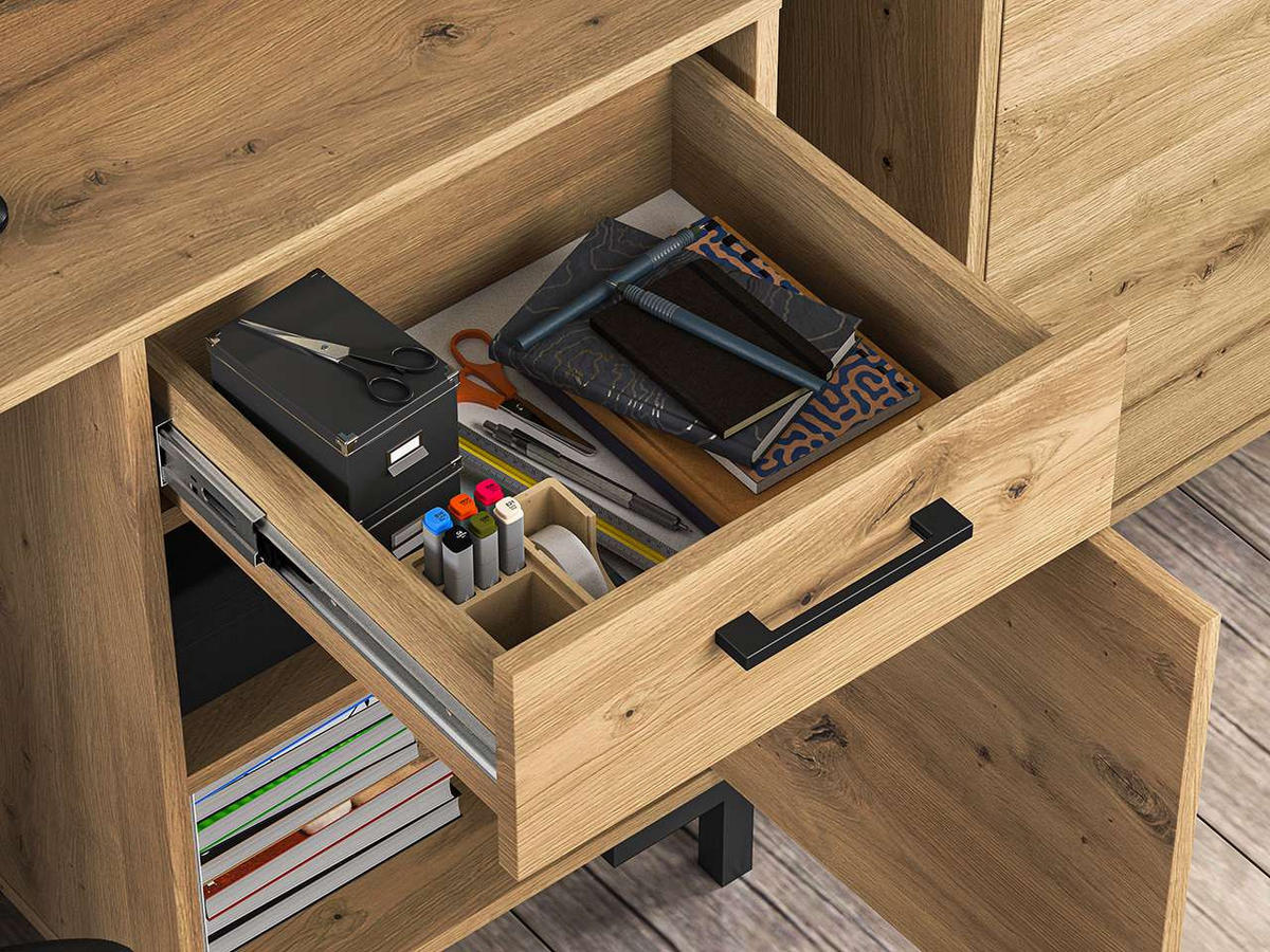 SCHREIBTISCH – 51 x 120 cm – Nevio – Eichefarben - Eichefarben, Holzwerkstoff (51/120/75cm) - hi-markt