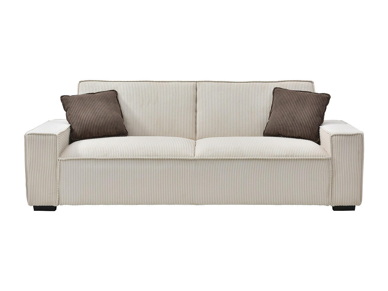SCHLAFSOFA - 3 Personen - Samt, Stoff - Beige - - Beige, Textil (230/87/94cm) - Vente-Unique