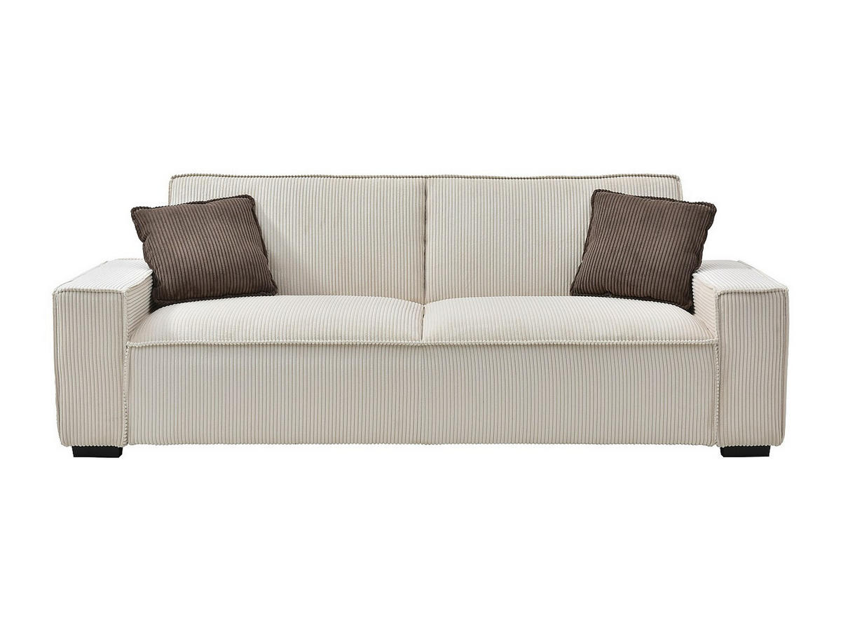 SOFA 3-Sitzer mit Schlaffunktion - Cord - Beige - SEKOTA - Beige, Textil (230/87/94cm) - Vente-Unique